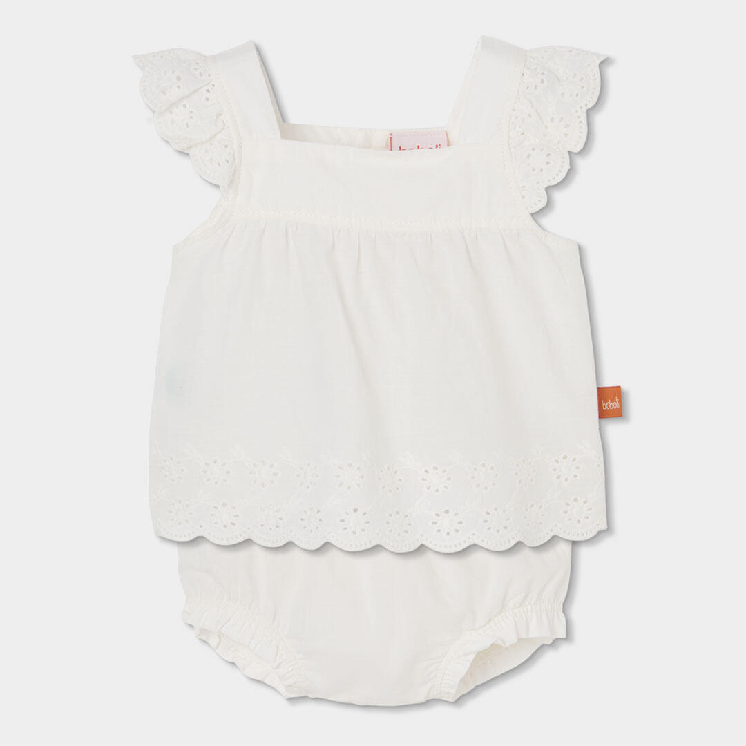 Conjuntos de verano de gimnasia bebé niña boboli blanco 1/7