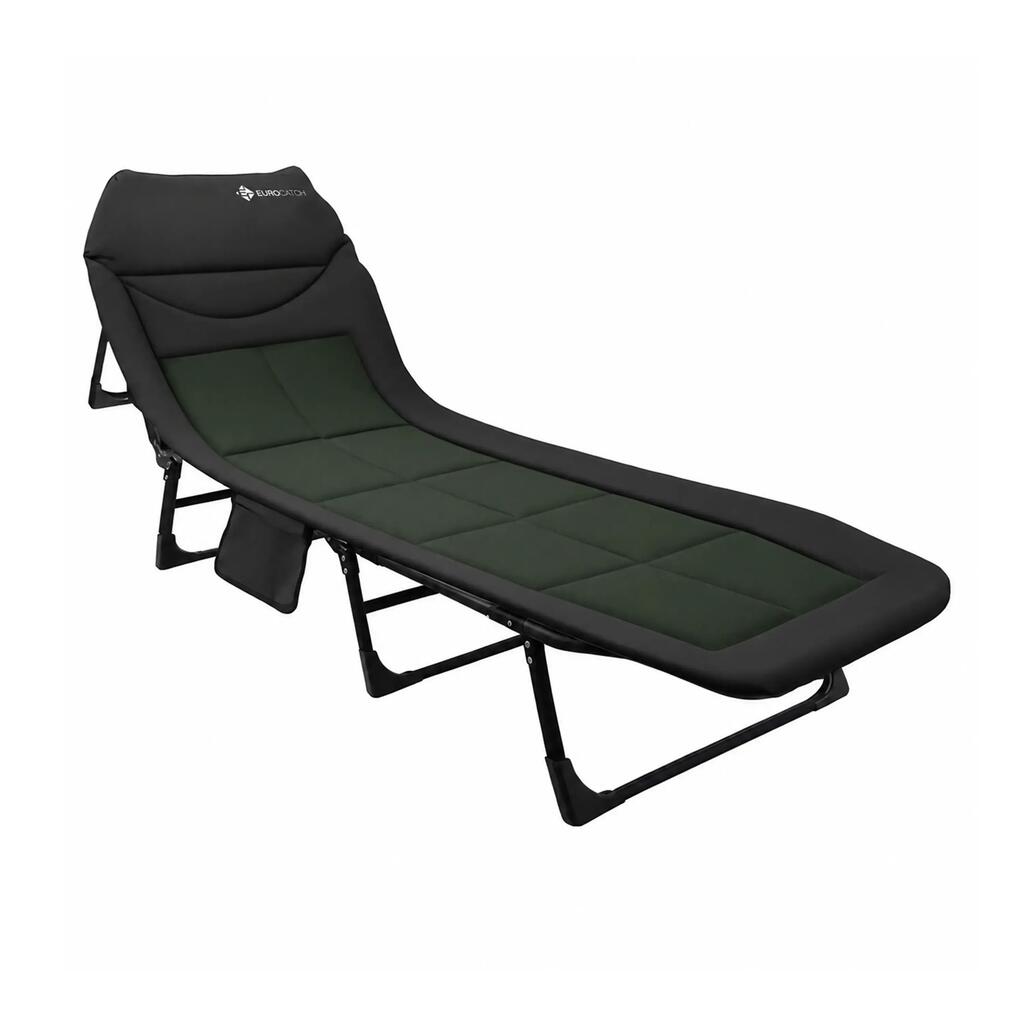 Foldable Carp Bedchair - Green - 8 Legs - Adjustable - 195 x 65 x 27 cm