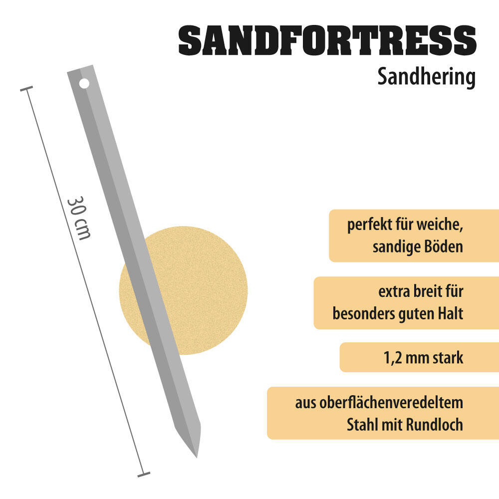 Sandheringe Sandfortress - Zeltheringe, Stahl verzinkt, V-Profil,
30cm, 8er Pack 2/7