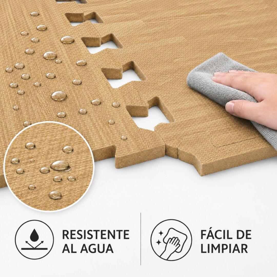 Pack Esterilla Protectora 4 uds. de Suelo 60 x 60 x1 cm, Madera 8/9