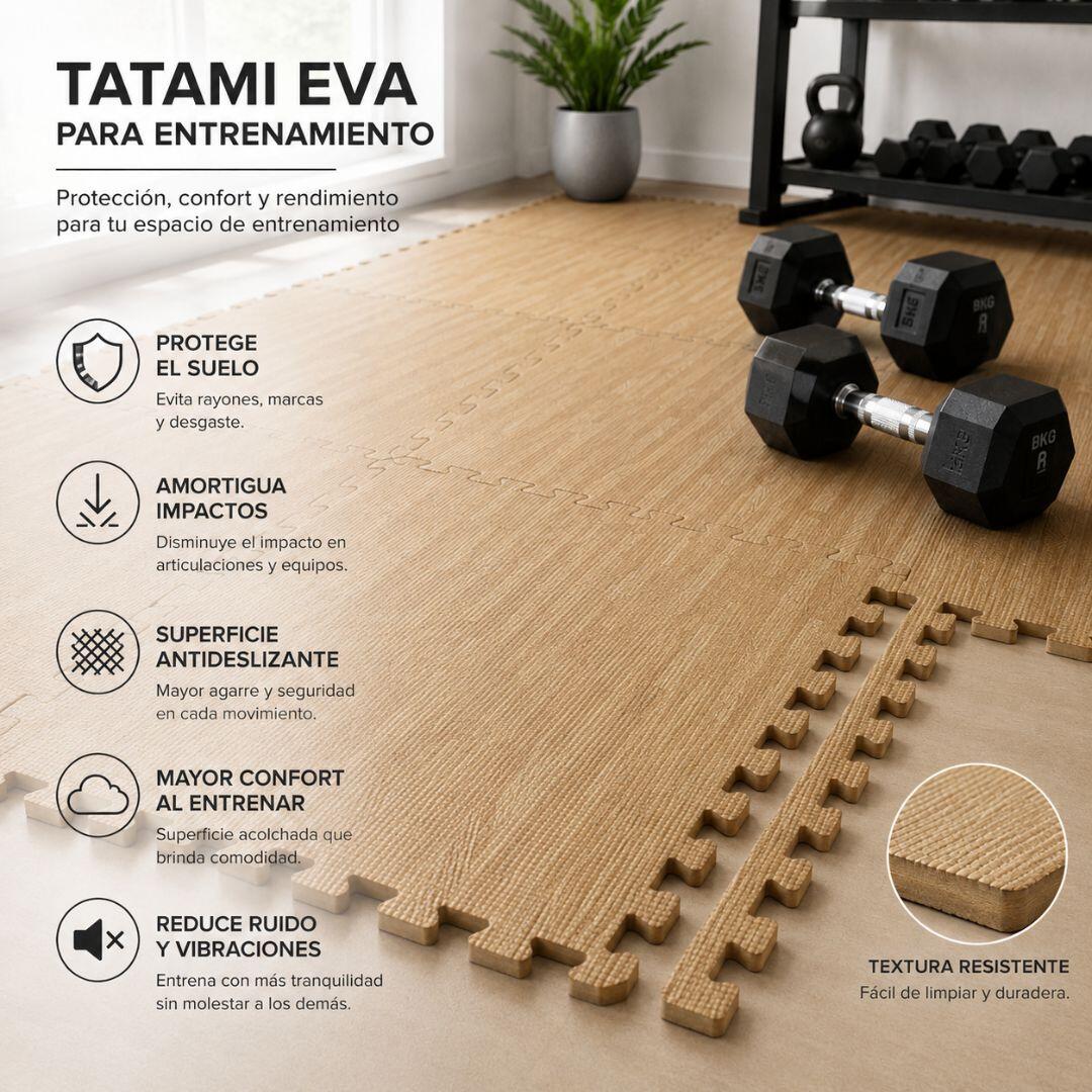 Pack Esterilla Protectora 4 uds. de Suelo 60 x 60 x1 cm, Madera 6/9