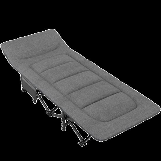 Nordcore Łóżko Polowe Premium, Szary-190x68x40cm - max 200kg