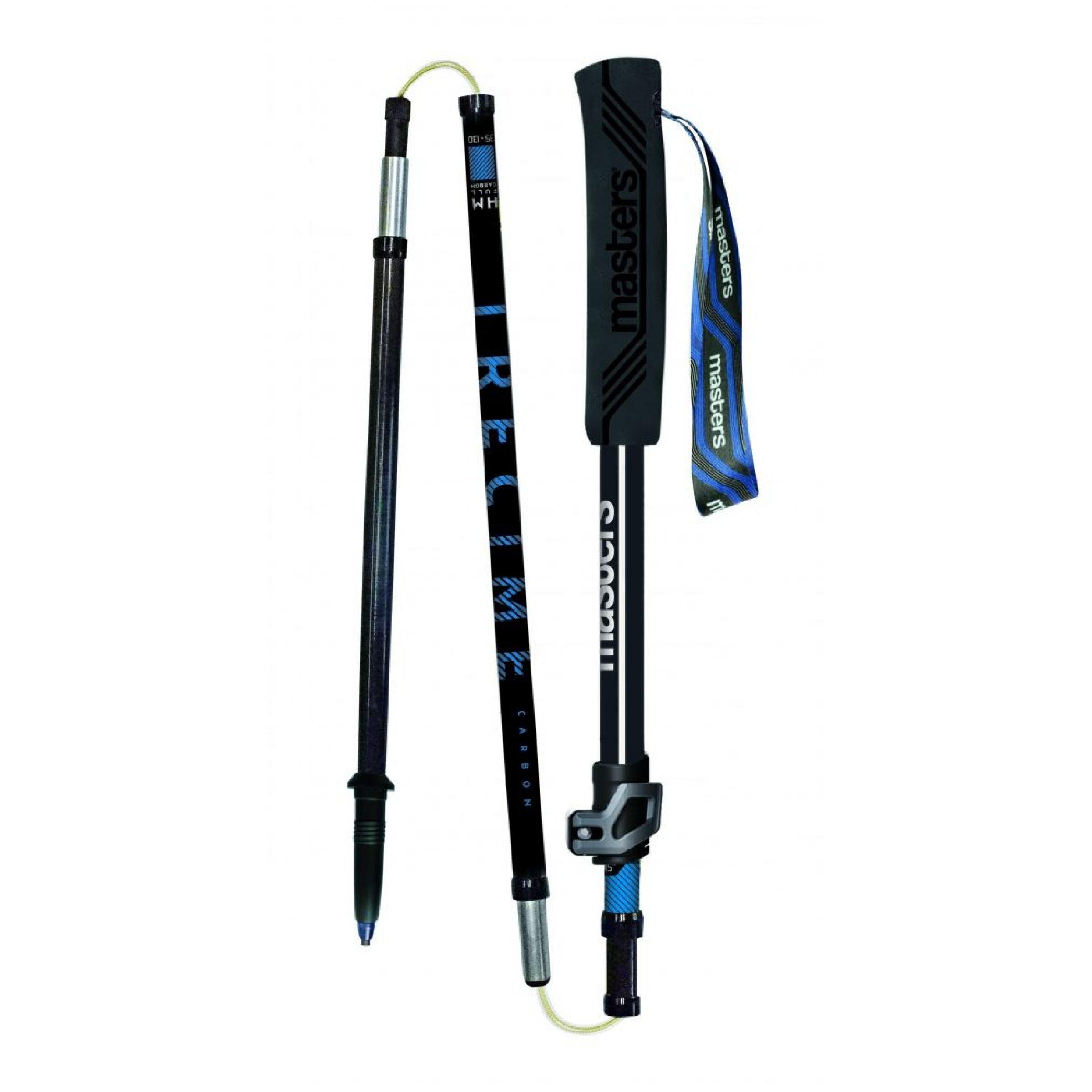 Kije trekingowe Masters TREKKING POLE TRECIME CARBON CARBON/SKY BLUE uniwersalny 2/4