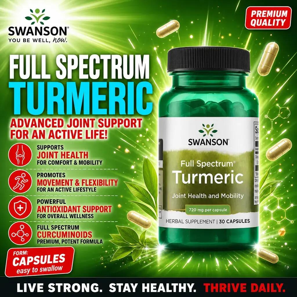 Swanson Full Spectrum Turmeric 720mg 30 Caps 1/2