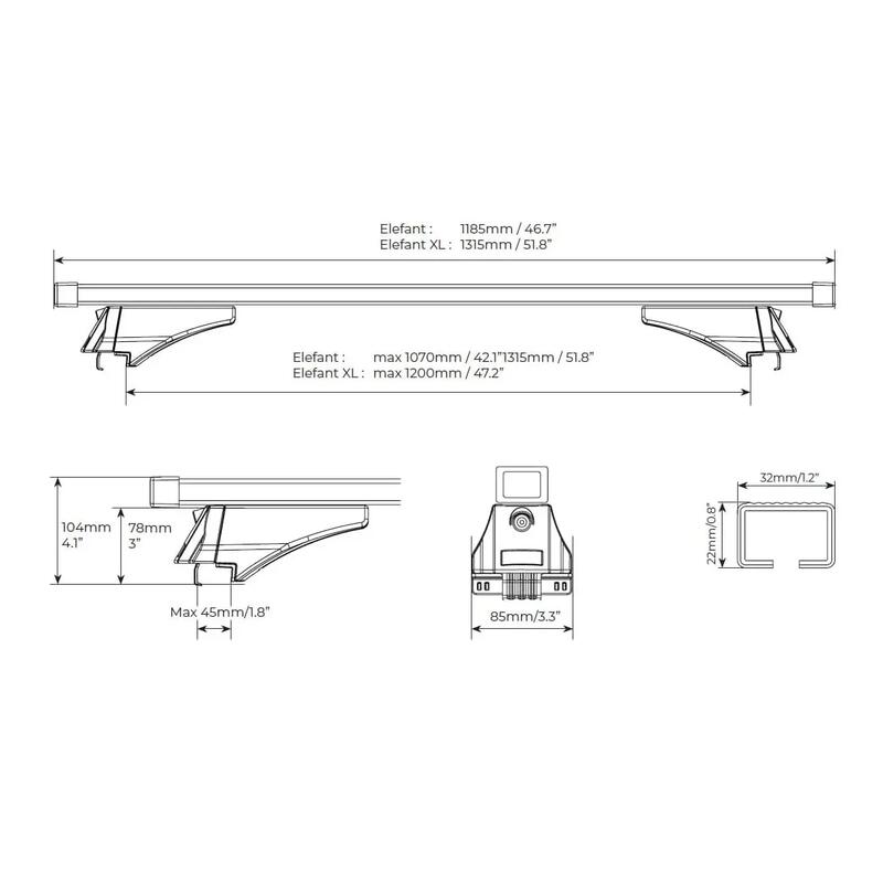 Bare transversale Menabo Elefant pentru BMW Serie 3 (F31) Touring 2012-2015
