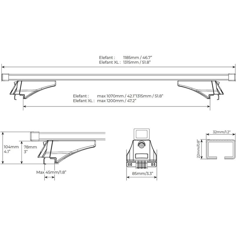 Bare transversale Menabo Elefant pentru BMW Serie 3 (F31) Touring 2012-2015