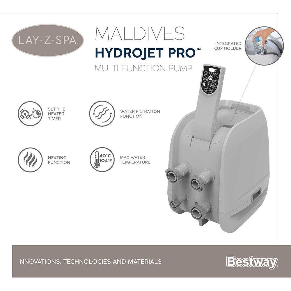 Bestway Spa gonflable carré Lay-Z-Spa Maldives HydroJet Pro 5-7 personnes 9/10