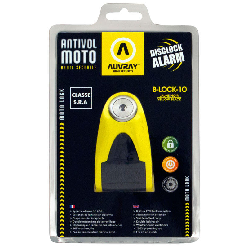 ANTIVOL SRA BLOC DISQUE SRA ALARME BLOC10 JAUNE 2/3