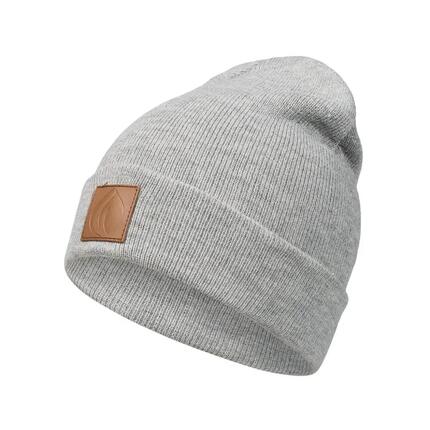 Leatherpatch Winter Mütze Beanie (Brown Label) Grey