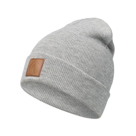 Leatherpatch Winter Mütze Beanie (Brown Label) Grey
