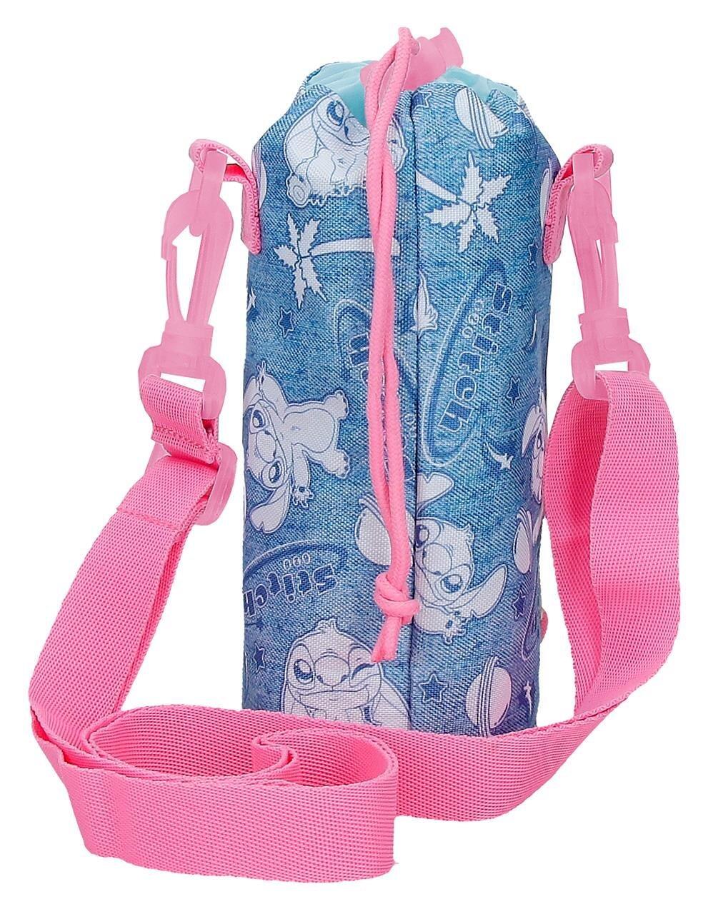 Bolsa tiracolo porta-garrafa Stitch Hearts 8x22x8 cm denim 2/5