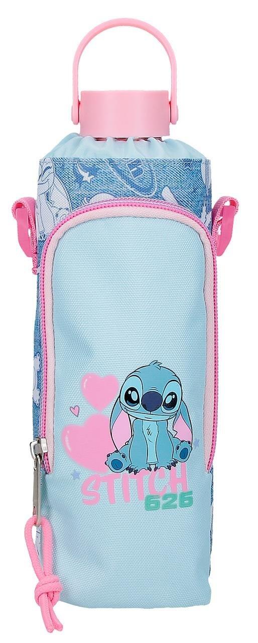 Bolsa tiracolo porta-garrafa Stitch Hearts 8x22x8 cm denim 5/5