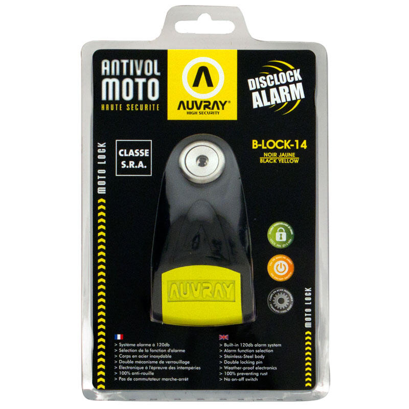 ANTIVOL SRA BLOC DISQUE ALARME BLOC14 NOIR JAUNE 2/7