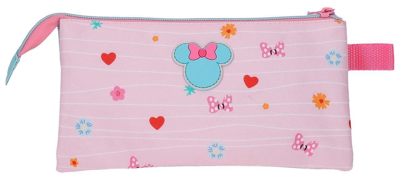 Astuccio tre scomparti Minnie happy to be me 22x12x5 cm rosa 2/5