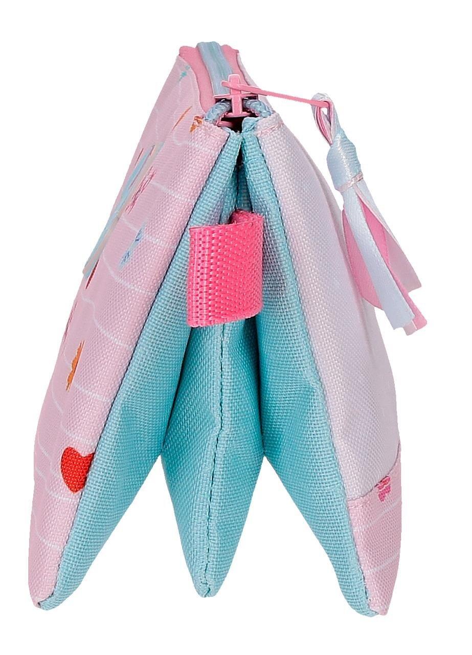 Astuccio tre scomparti Minnie happy to be me 22x12x5 cm rosa 4/5