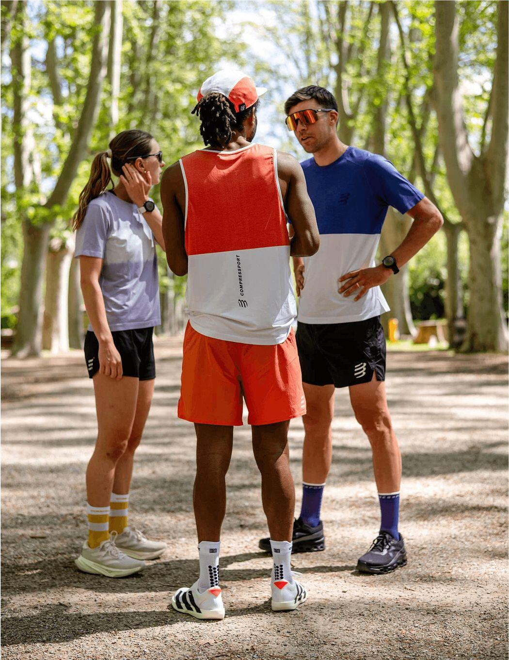Compressport Performance Kurzarm-Trikot Blau/Weiß Herren 5/7