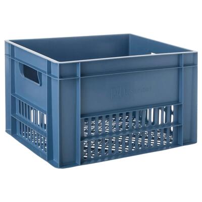 Fietskrat large 34 liter met handvatten blauw