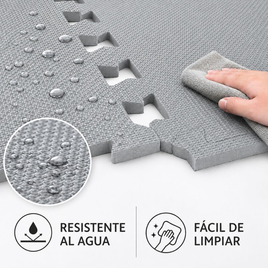 Pack de 4 Tapetes Protetores 60 x 60 x 1 cm, Cinza  Descrição: 8/9