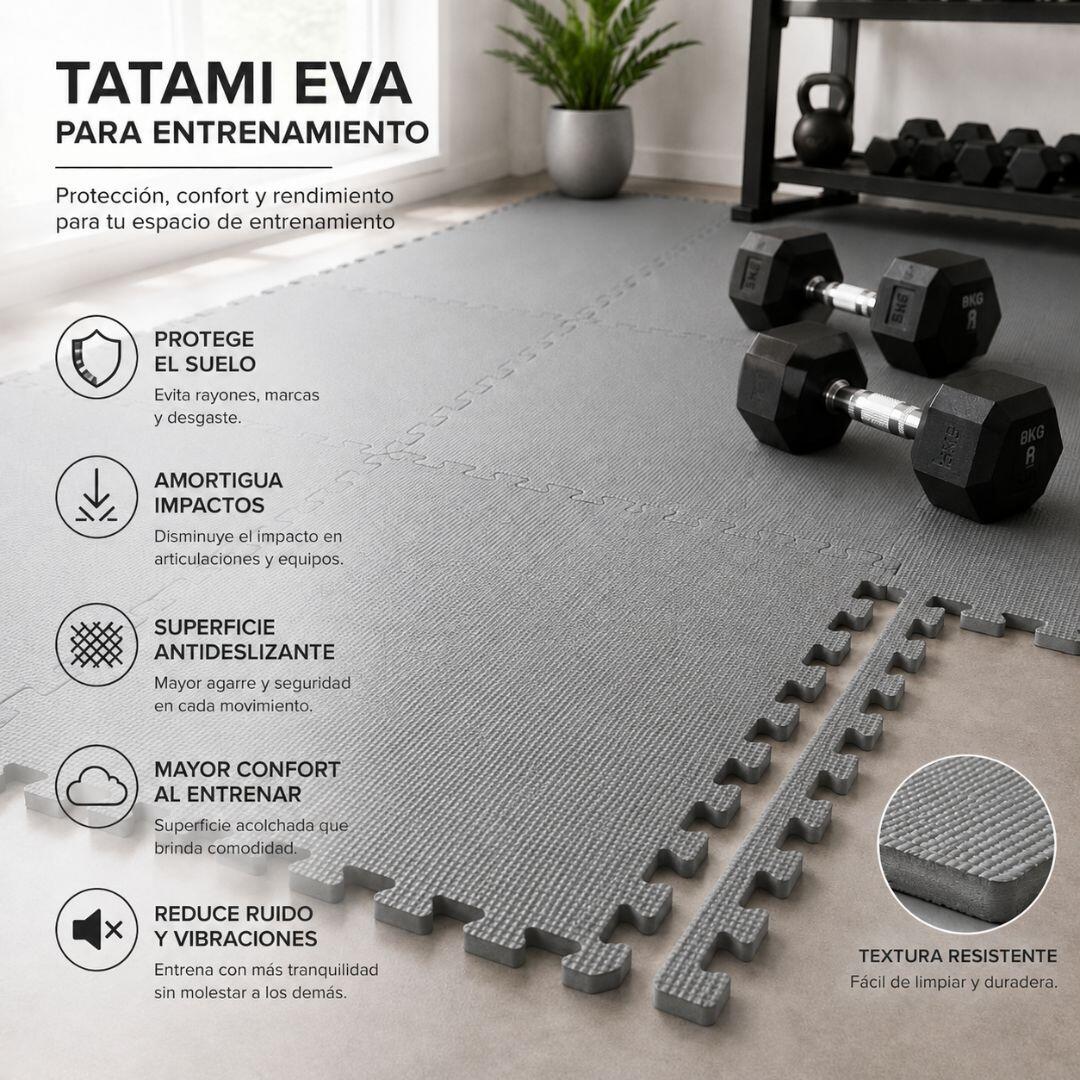Pack de 4 Tapetes Protetores 60 x 60 x 1 cm, Cinza  Descrição: 6/9