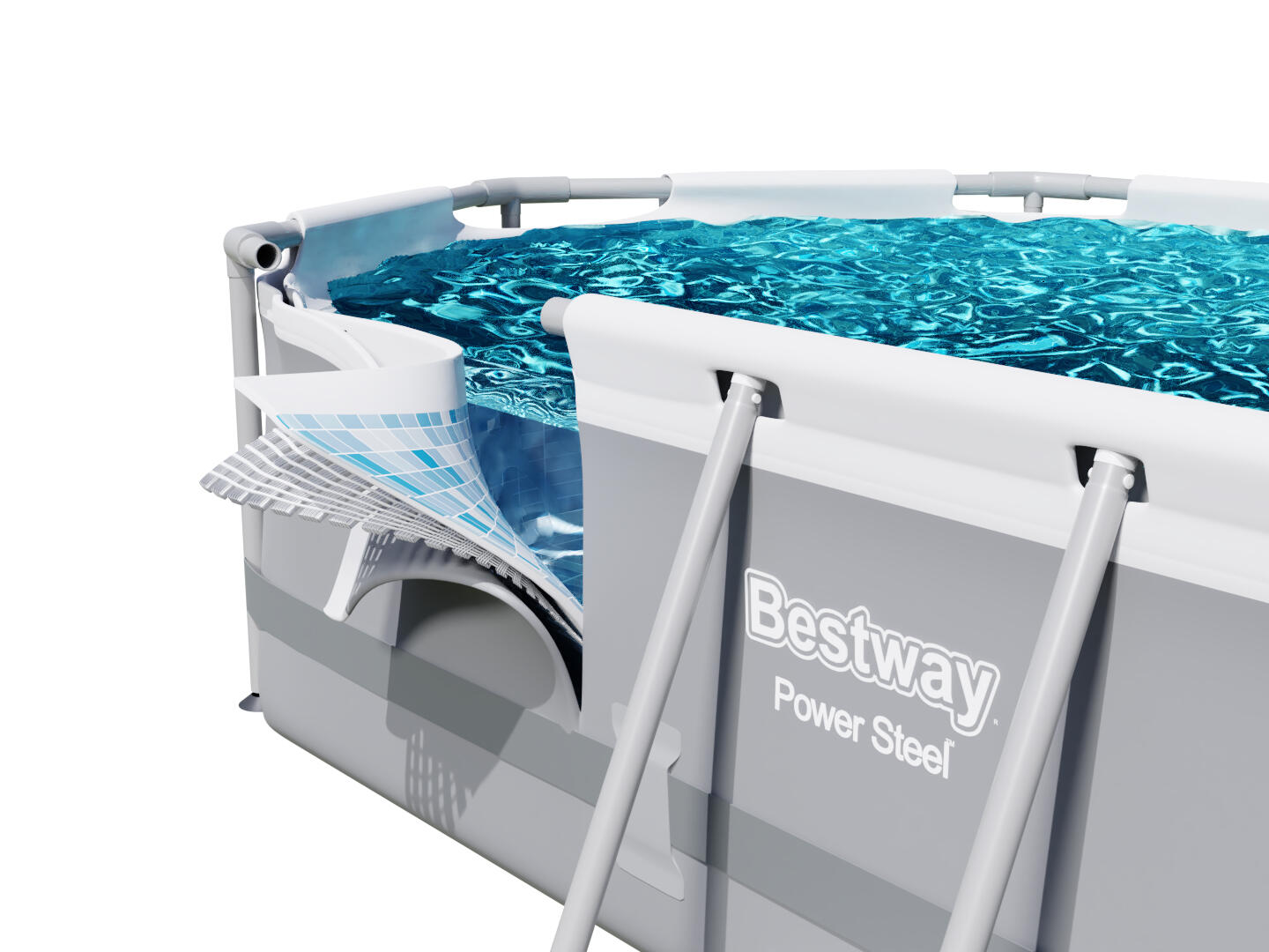 Erwachsene Schwimmen Pool 12-in-1 - Stahlrahmenpool grau 2/5