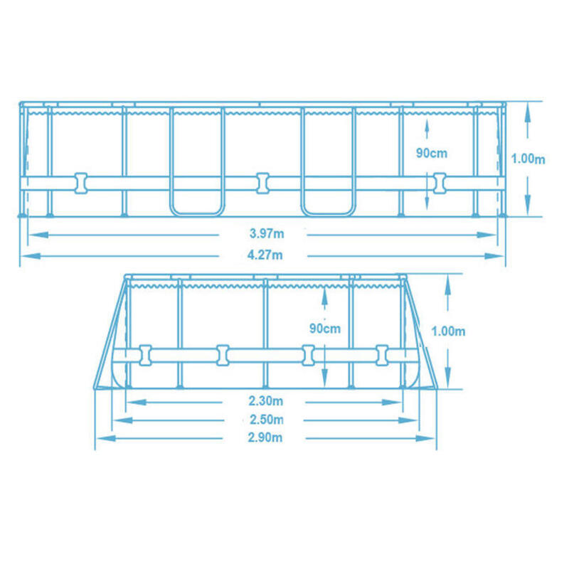 Basen stelażowy ogrodowy 427 x 250 x 100 cm 11w1 Bestway 56620