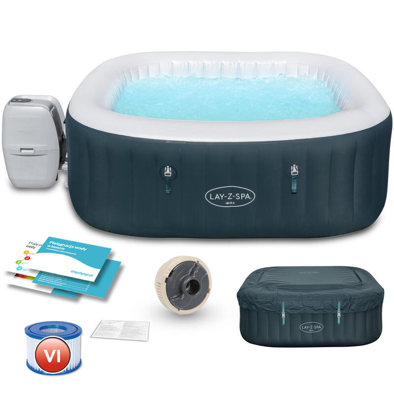 Spa Hinchable Bestway Lay-Z-Spa Ibiza 180x180x66 cm para 4-6 Personas con Airjet