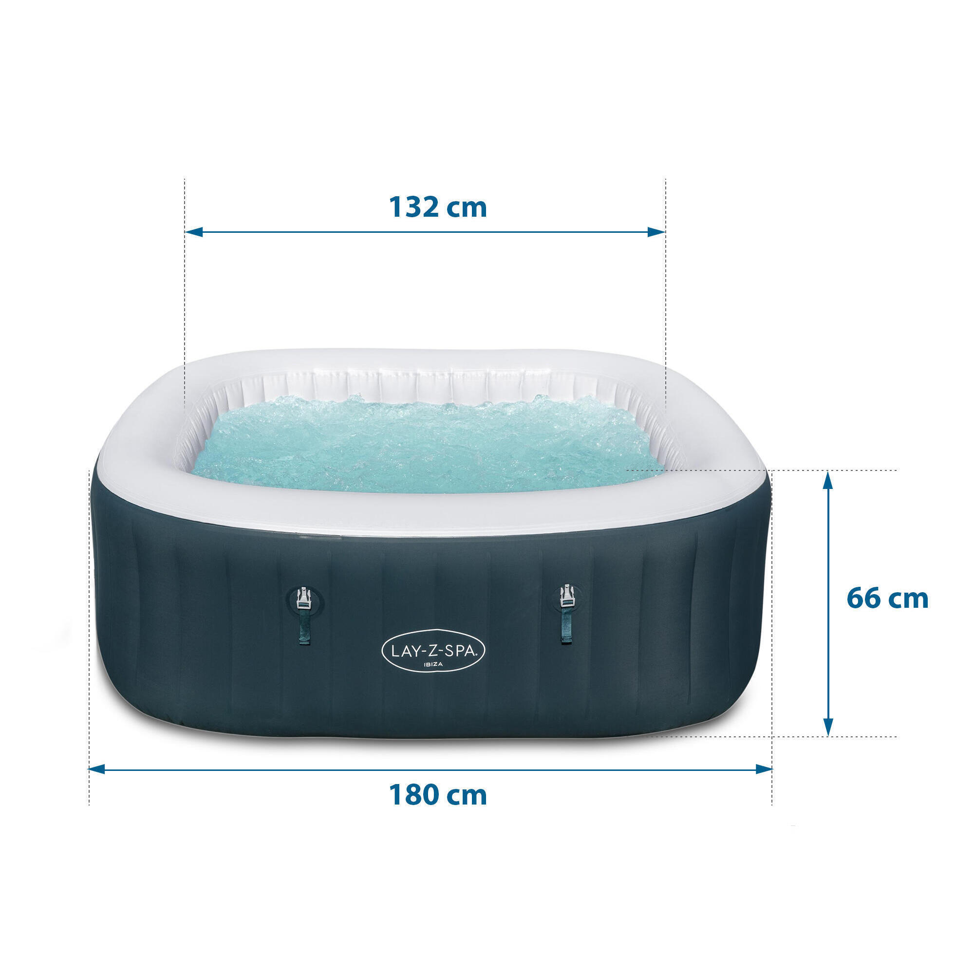 Bestway Spa gonflable carré Lay-Z-Spa Ibiza AirJet 4-6 personnes 2/7