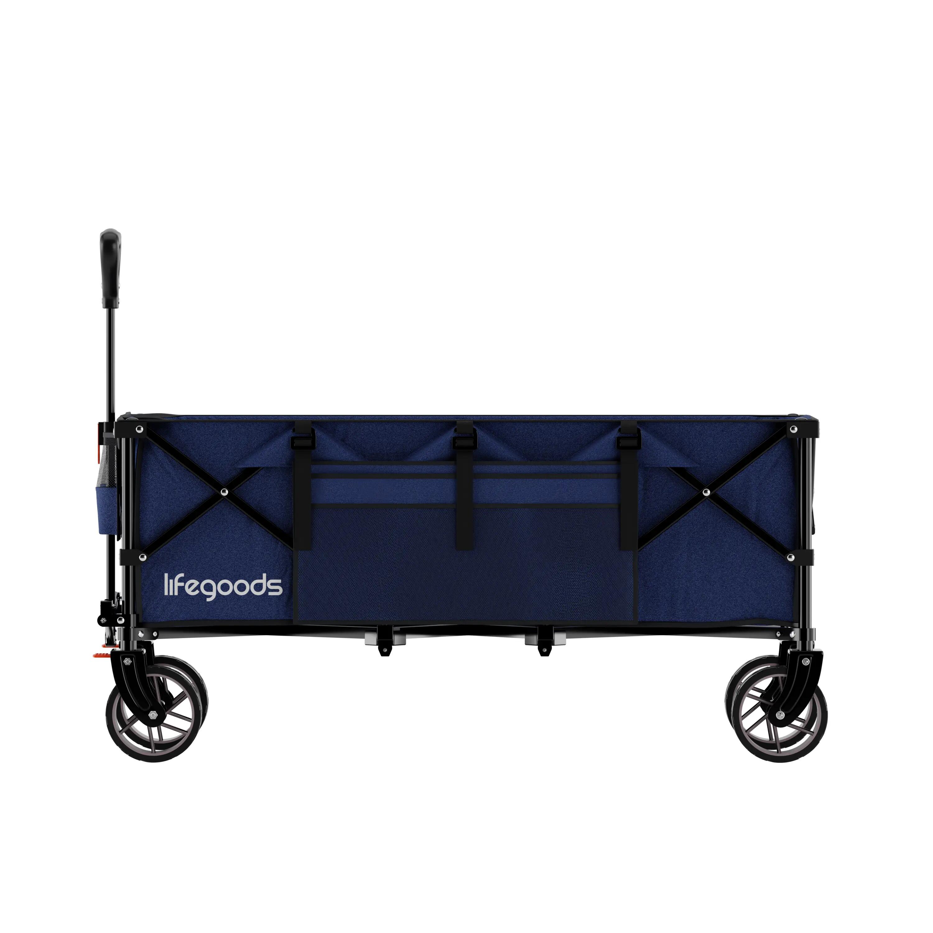Bolderkar opvouwbaar met rem en beschermhoes - Blauw 3/6