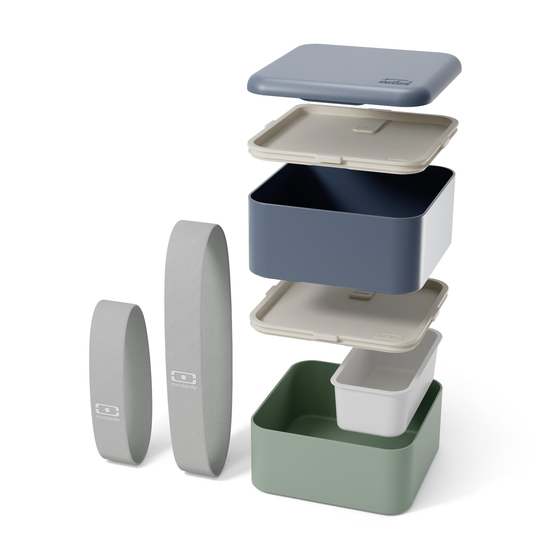 Portapranzo 2x850ml - 1,7L|Erwachsene |Büro, Picknick|Made in France|Square 3/4