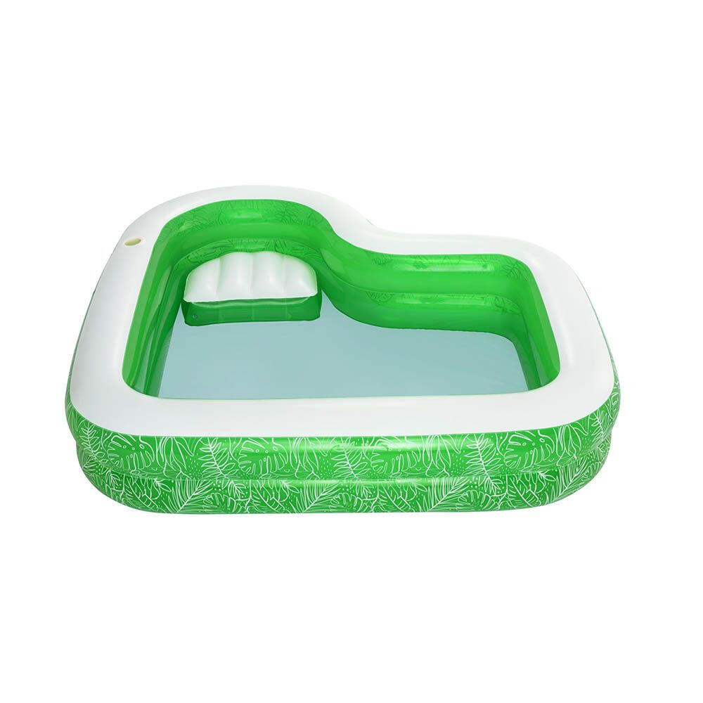 Piscina Inflable BESTWAY 231x231x51 cm. Asiento Estampado Motivos Tropicales 8/10