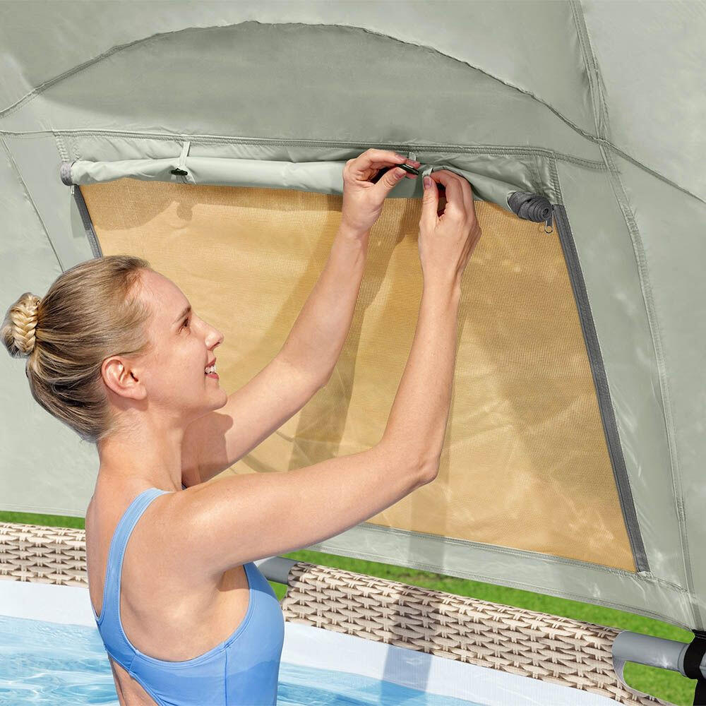 Piscina Desmontable Tubular Bestway Power Steel Diseño Ratán 396x107 cm Depurado 10/10