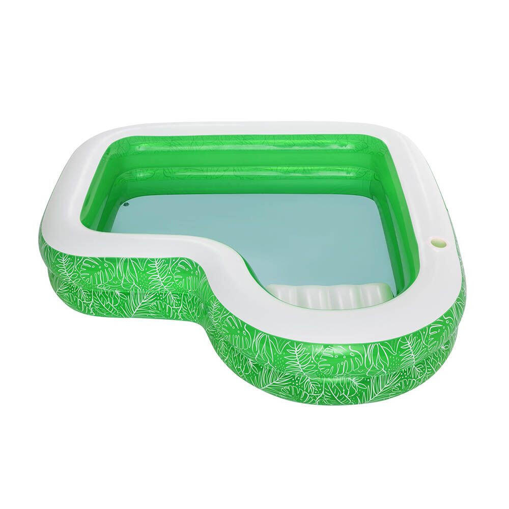 Piscina Inflable BESTWAY 231x231x51 cm. Asiento Estampado Motivos Tropicales 10/10