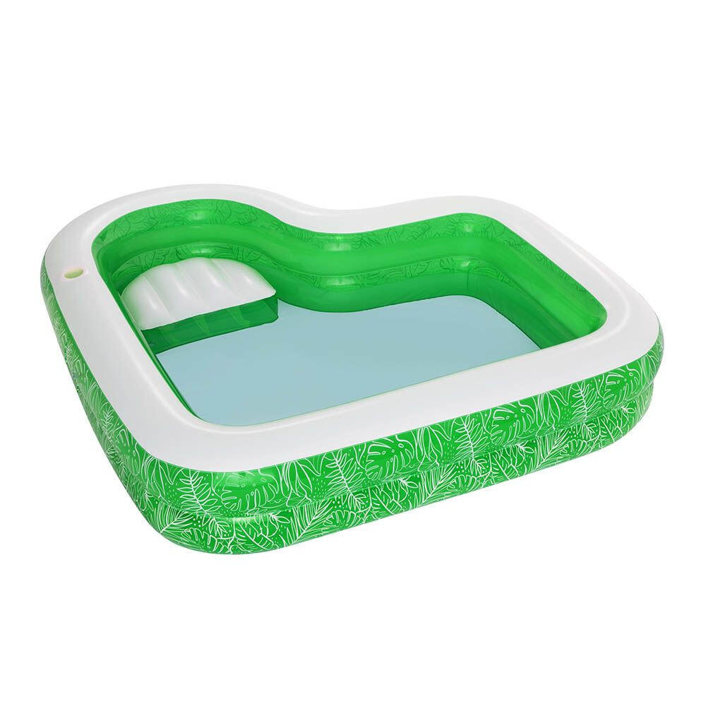 Piscina Inflable BESTWAY 231x231x51 cm. Asiento Estampado Motivos Tropicales 9/10