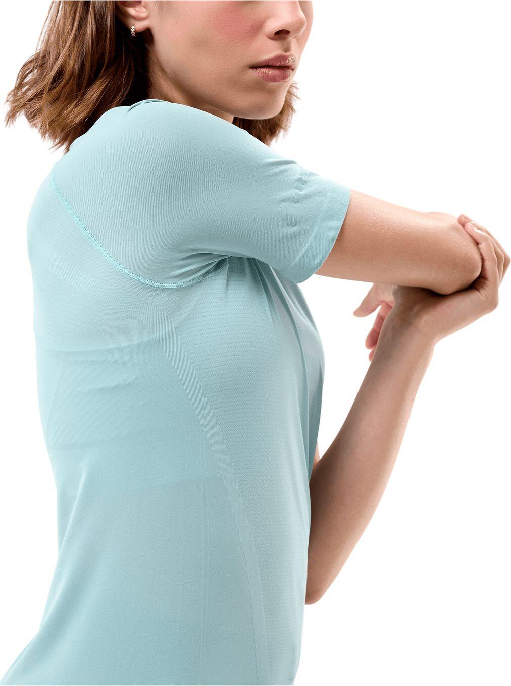 Compressport Trail Racing Kurzarm-Trikot für Damen, blau 3/4