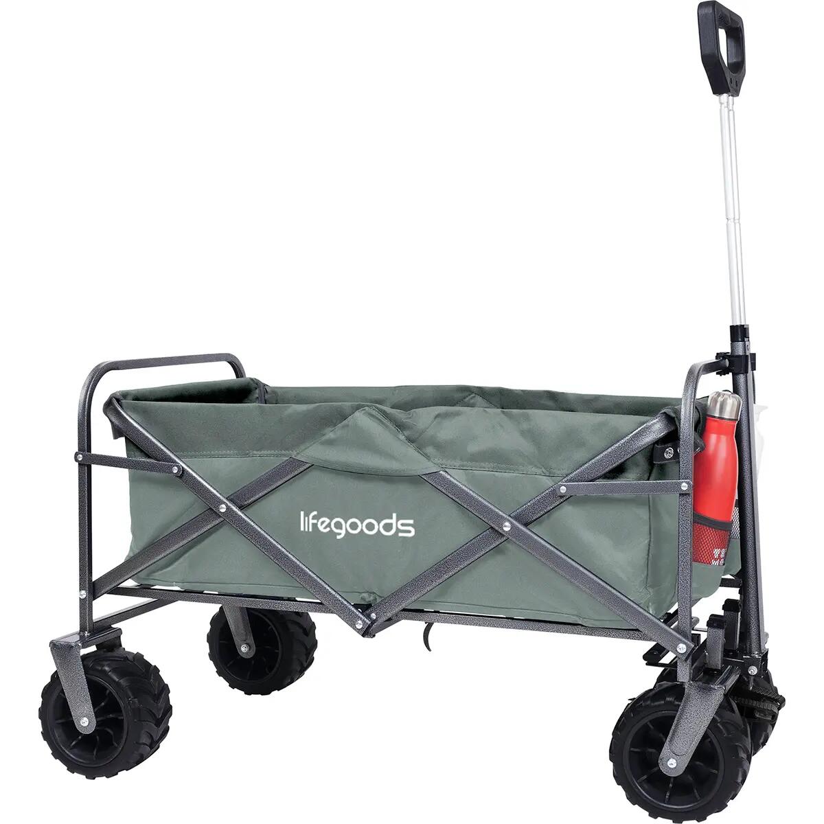 Bolderkar opvouwbaar met stevige wielen en wasbare hoes - Groen 3/6