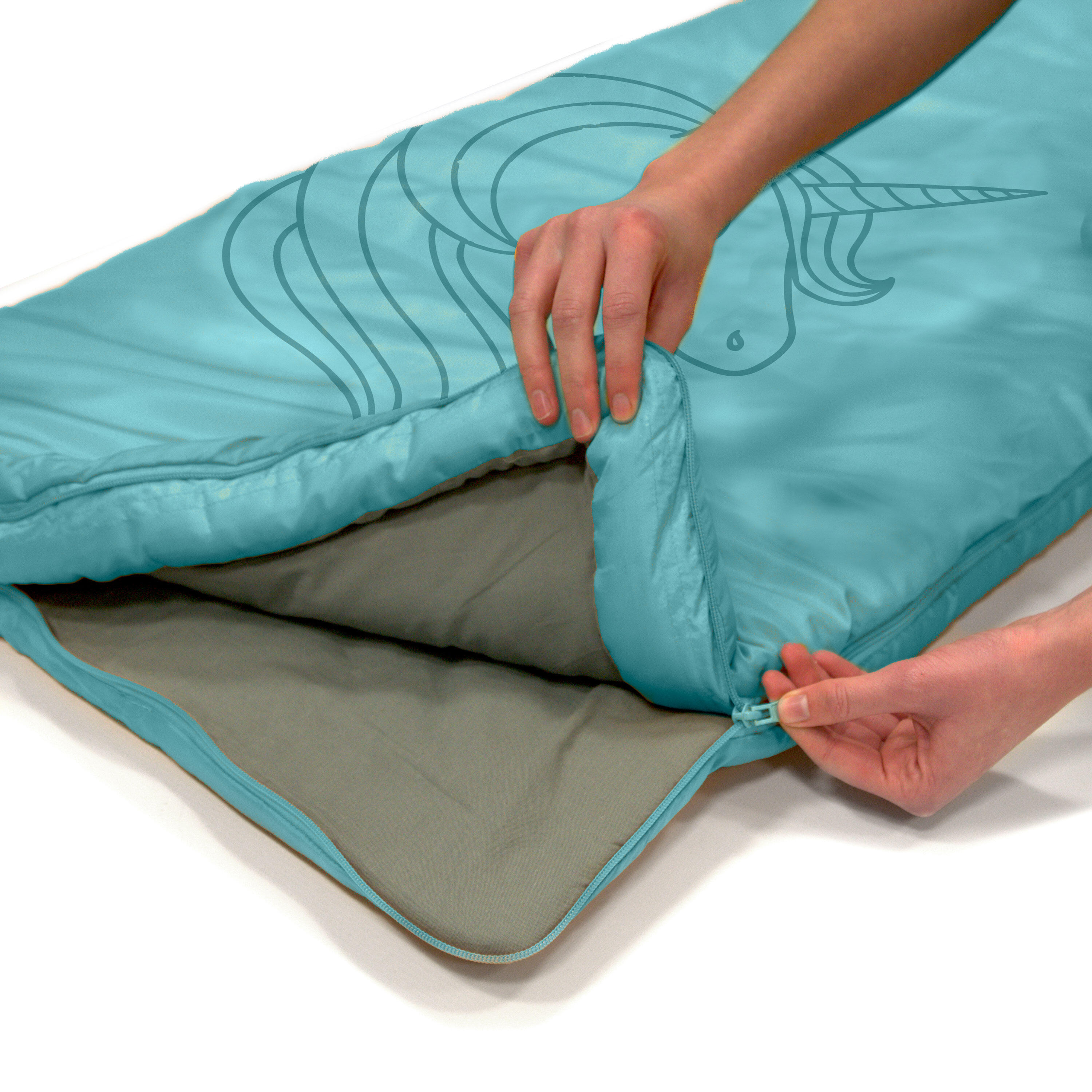 Kinderschlafsack Dream Express Aqua - Schlafsack mit Einhornmotiv 5/7