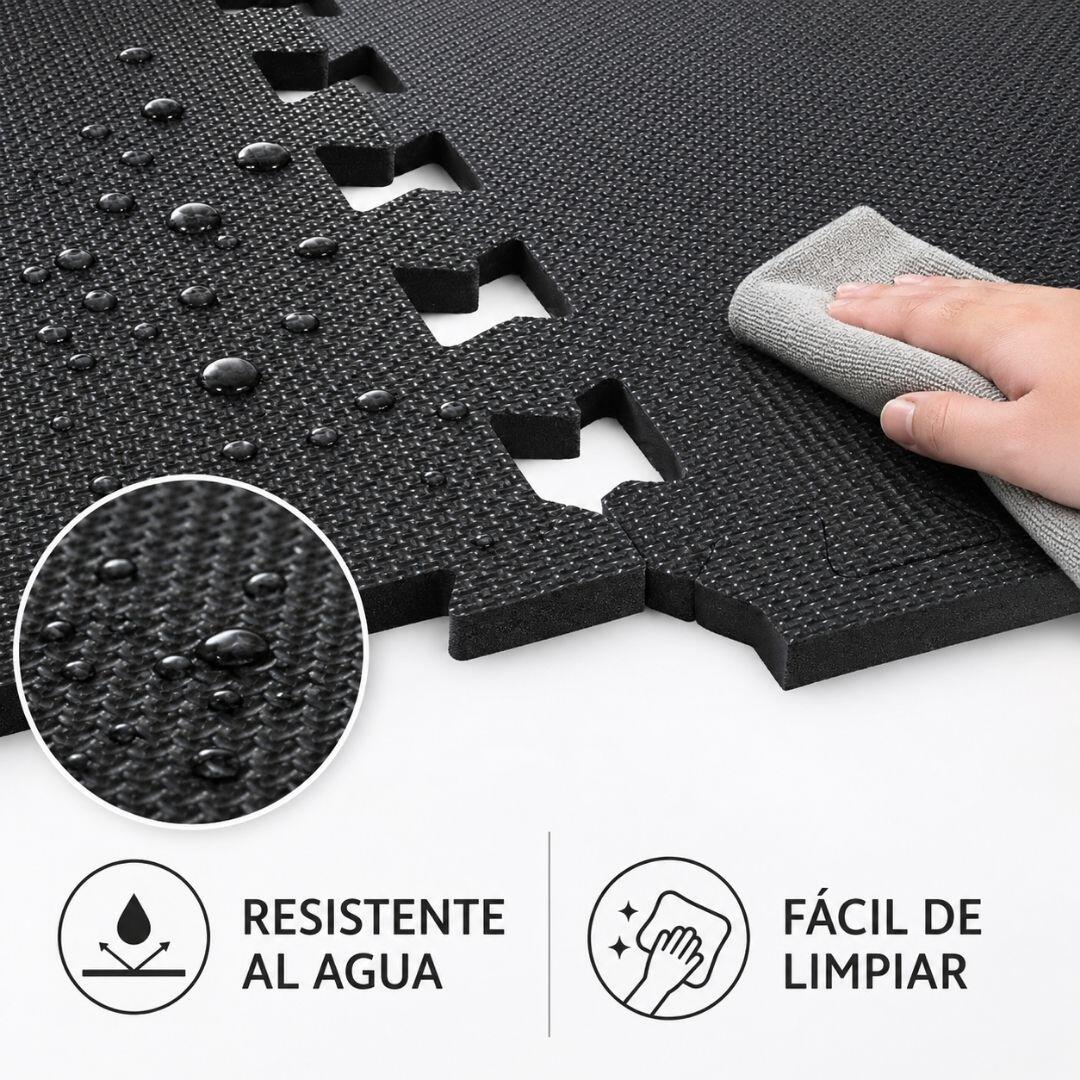 Pack Esterilla Protectora 4 uds. de Suelo 60 x 60 x1 cm, Negro 7/8
