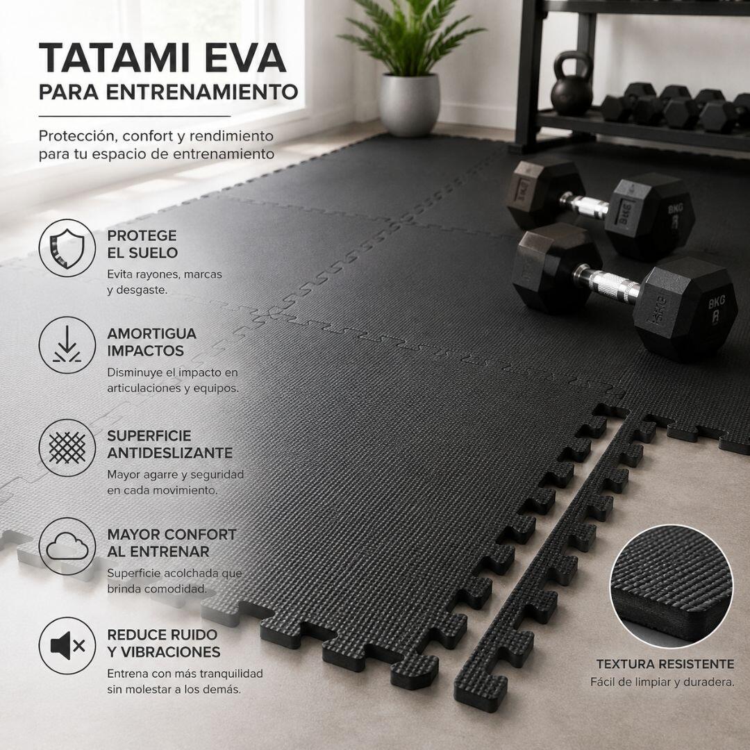 Pack Esterilla Protectora 4 uds. de Suelo 60 x 60 x1 cm, Negro 5/8