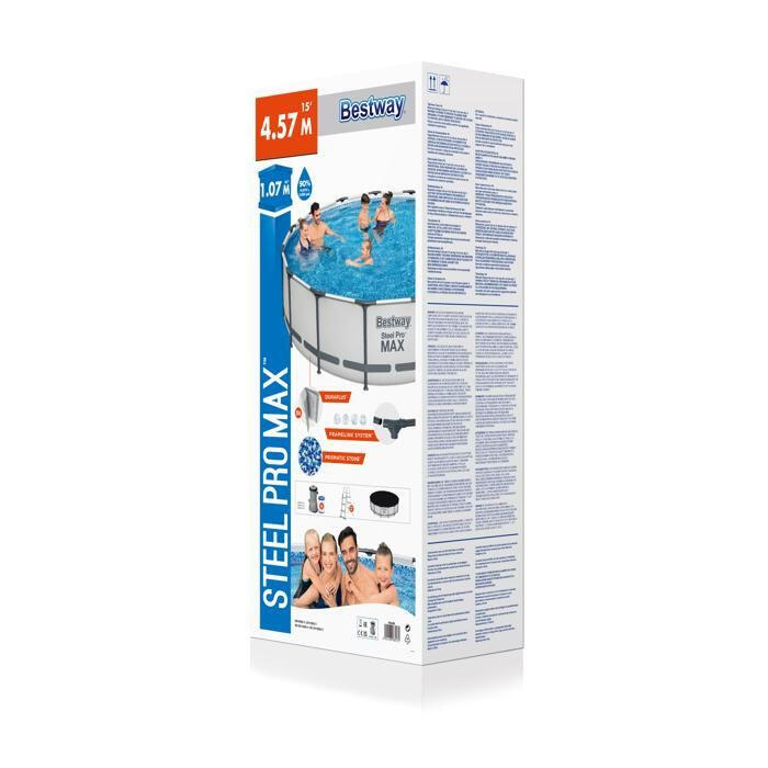 Piscina Desmontable Tubular Bestway Steel Pro Max 457x107 cm con Depuradora Cart 8/8