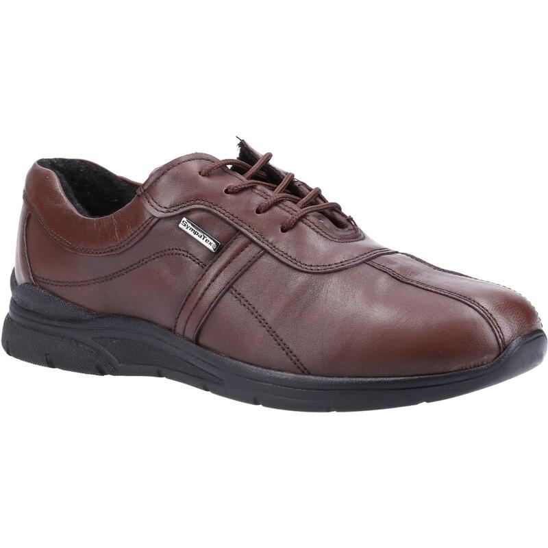 Mens Cam 2 Leather Trainers (Marron)