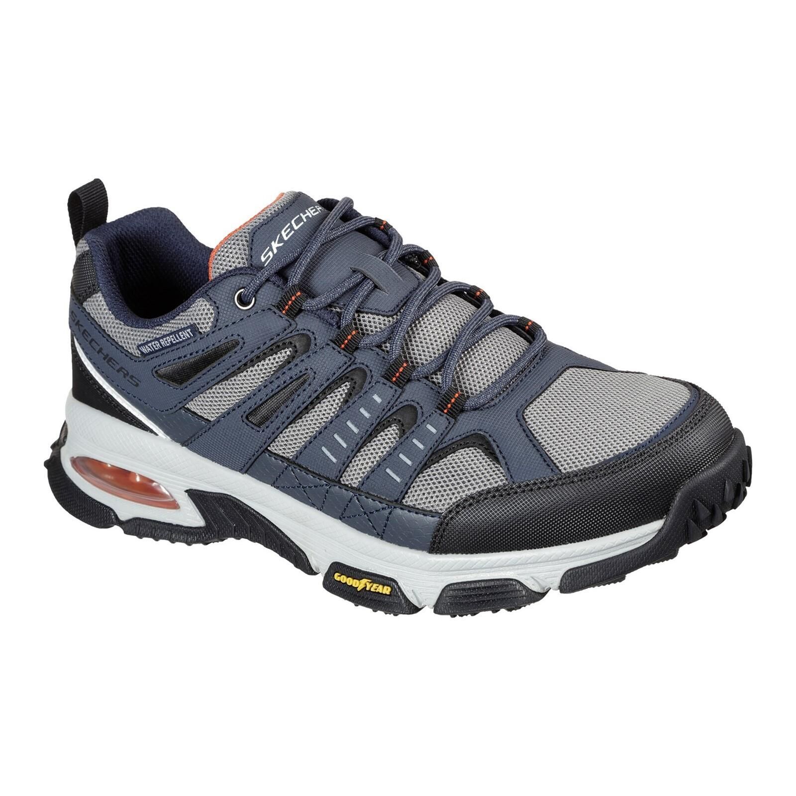 SKECHERS Mens SkechAir Envoy Leather Trainers (Navy/Grey)