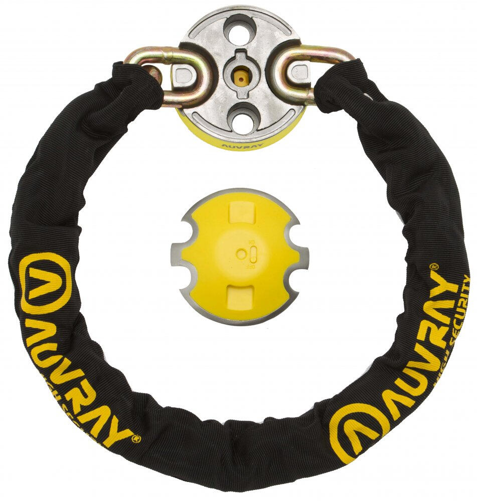 ANTIVOL CHAINE XTREM PROTECT D.13,5 100cm SRA AVEC POINT FIXE ANCRAGE AUVRAY 2/2