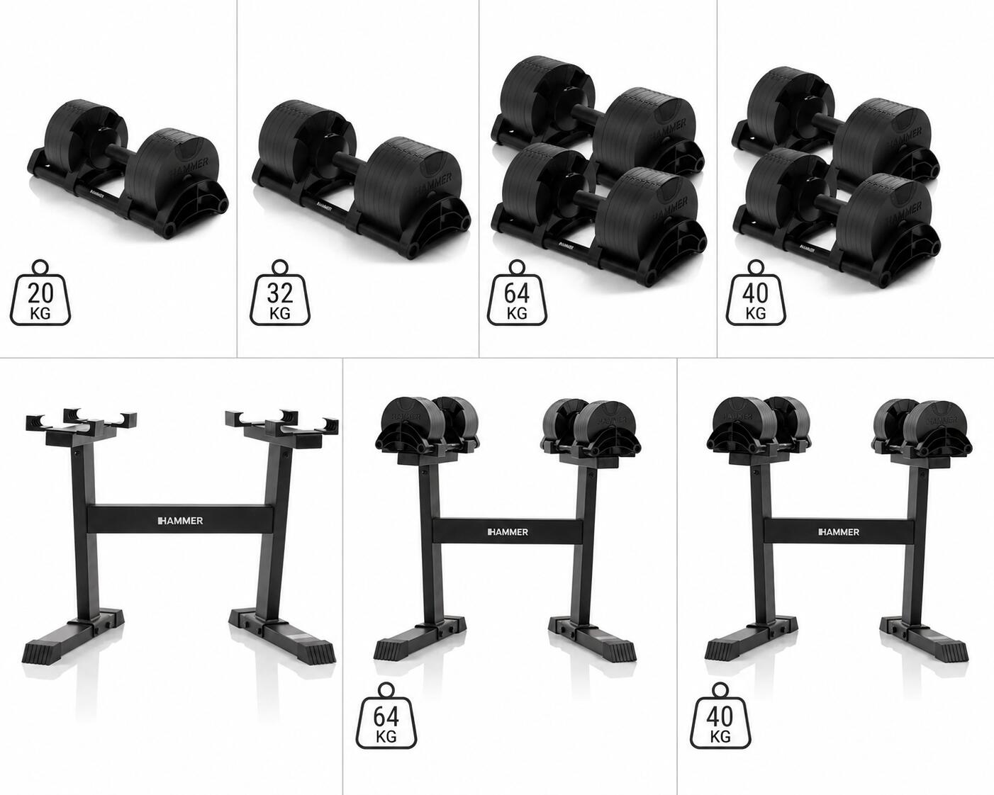 Gantere reglabile SmartLock 20 kg Hammer (fara stand)
