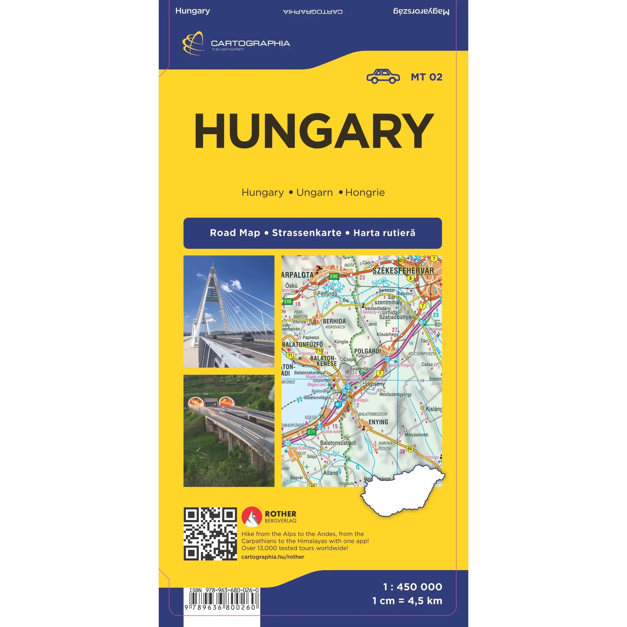 Magyarország keményborítós autótérkép 1:450 000 2/4