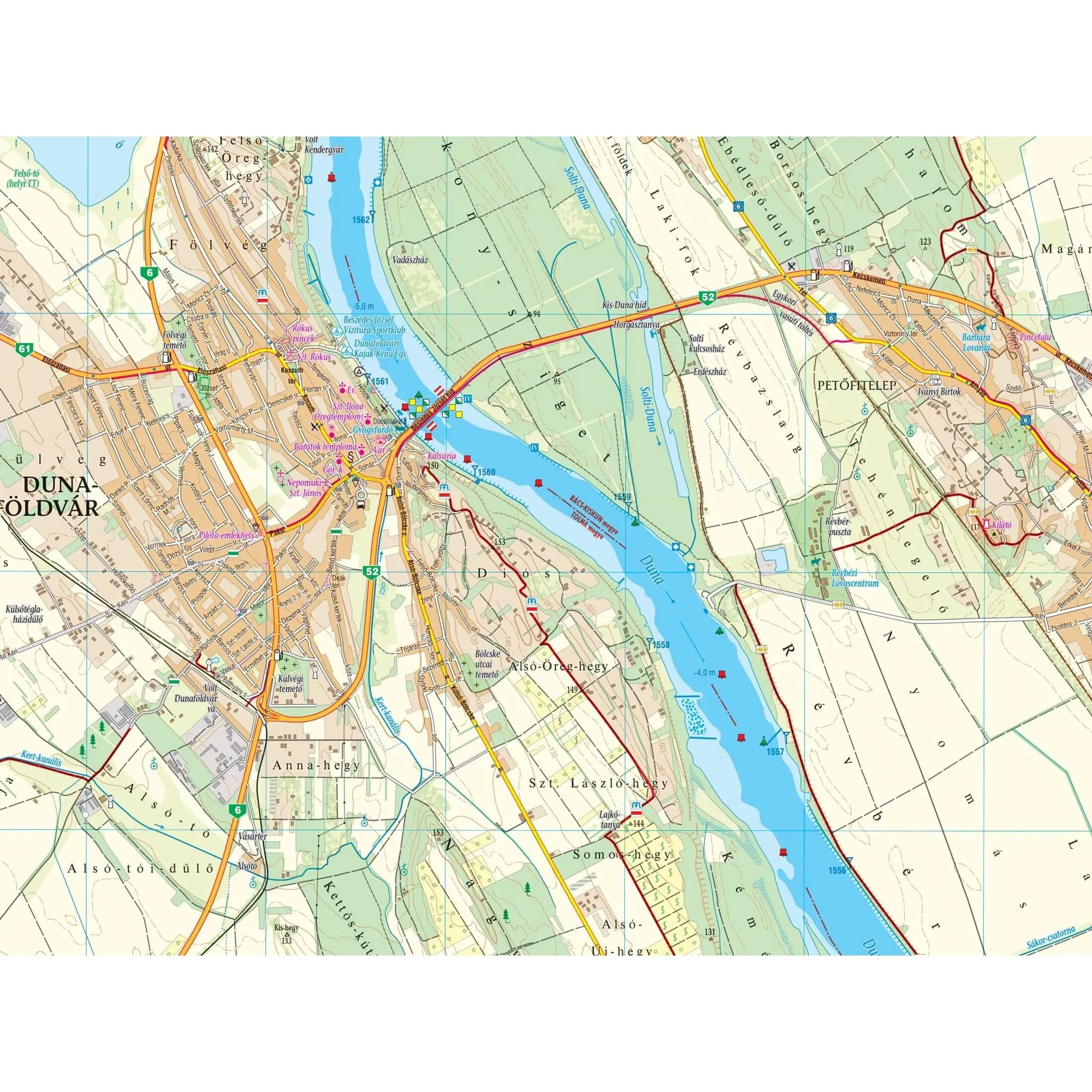 Duna (Dunaújvárostól Szekszárdig) biciklis, vízisport-, horgász- és turistatérké 4/6