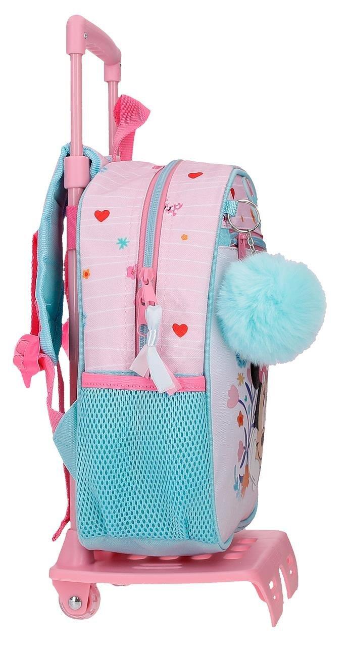 Mochila escolar com carrinho Minnie happy to be me 23x28x10 cm rosa 4/5