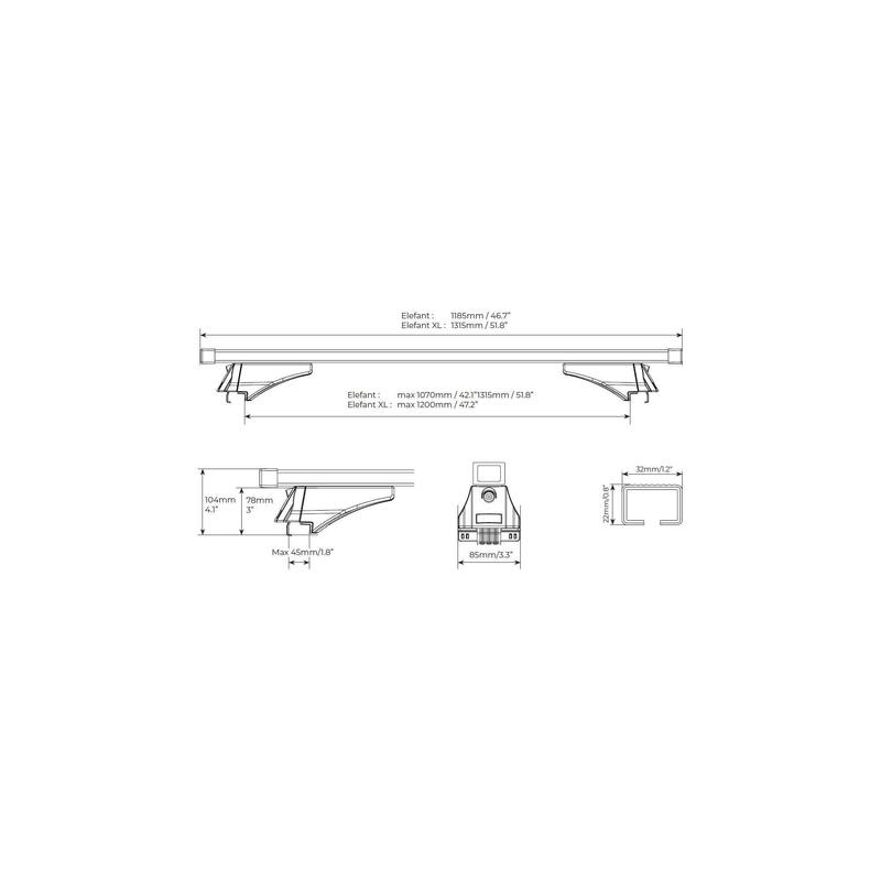 Bare transversale Menabo Elefant pentru BMW X3 (F25) 2010-2017