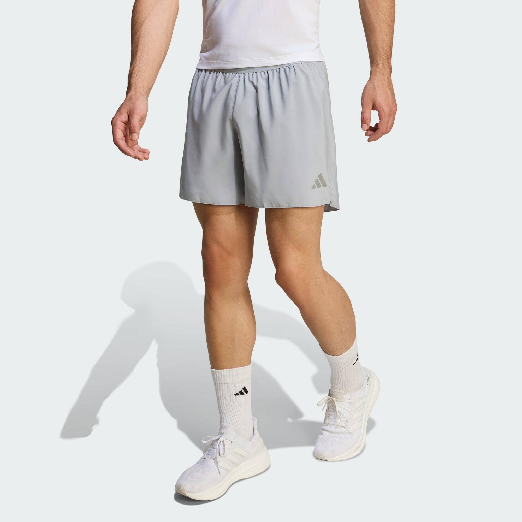Adidas Run Ess Shor M Men Running Shorts Grey -  2