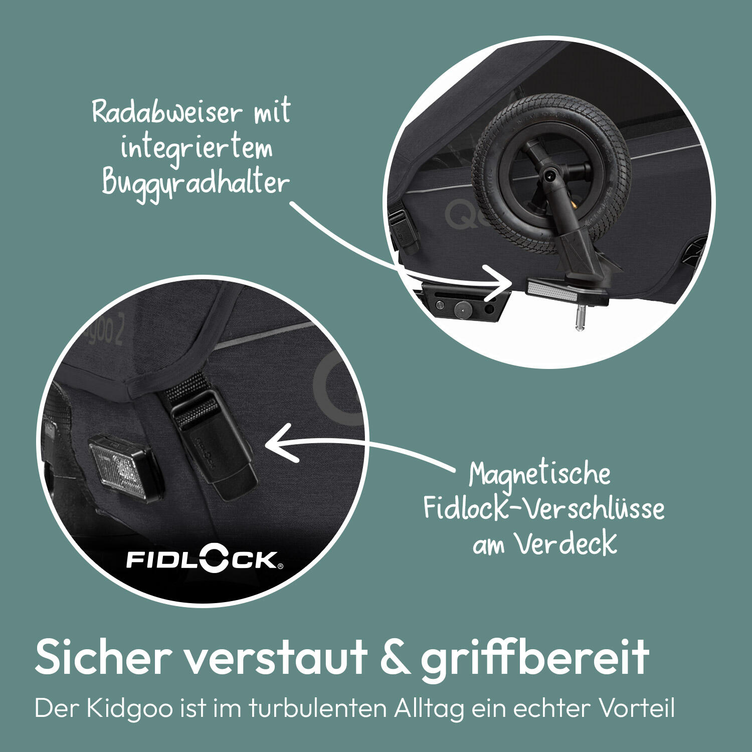 Fahrradanhänger Kidgoo 2 Phantom Grey 3/5