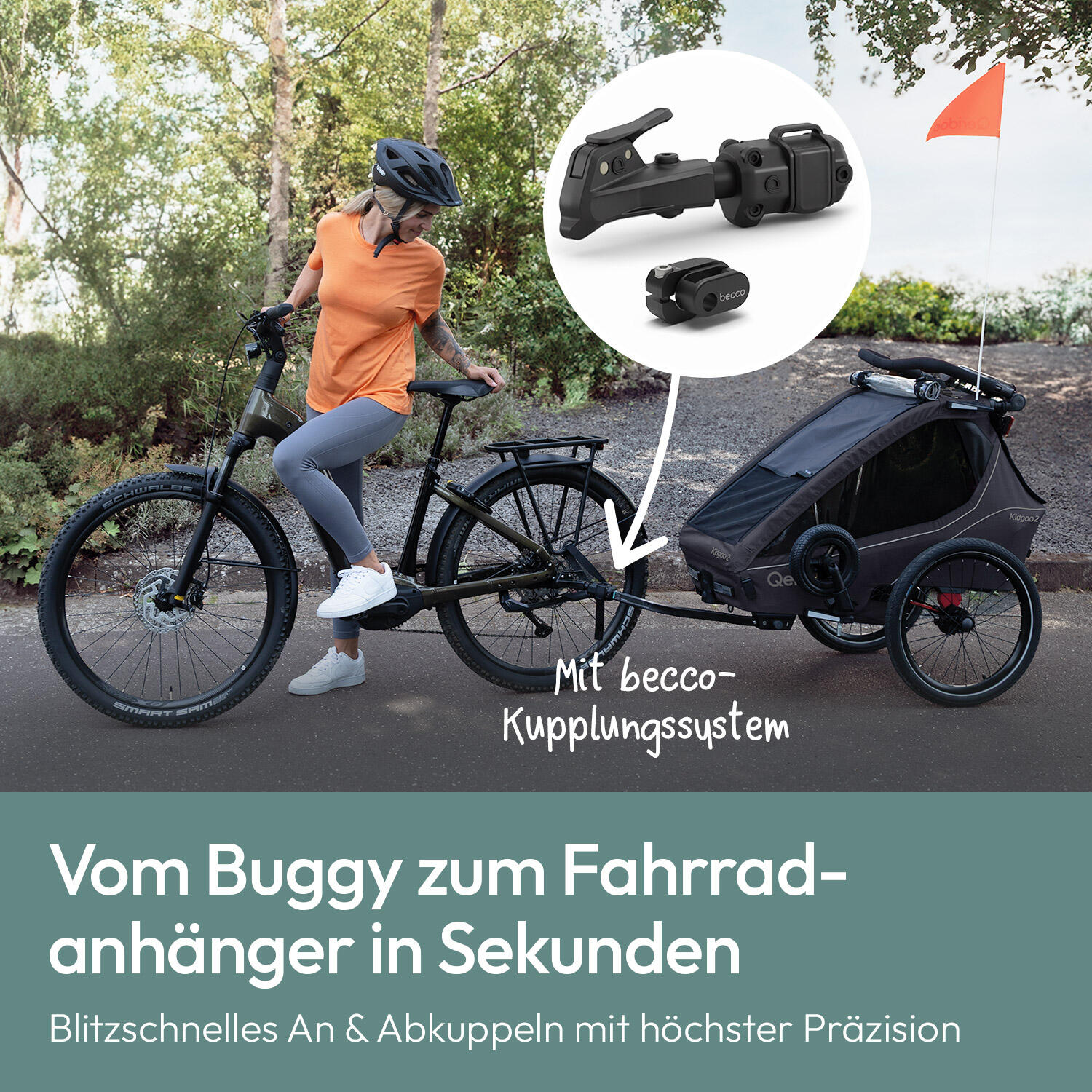 Fahrradanhänger Kidgoo 2 Phantom Grey 5/5